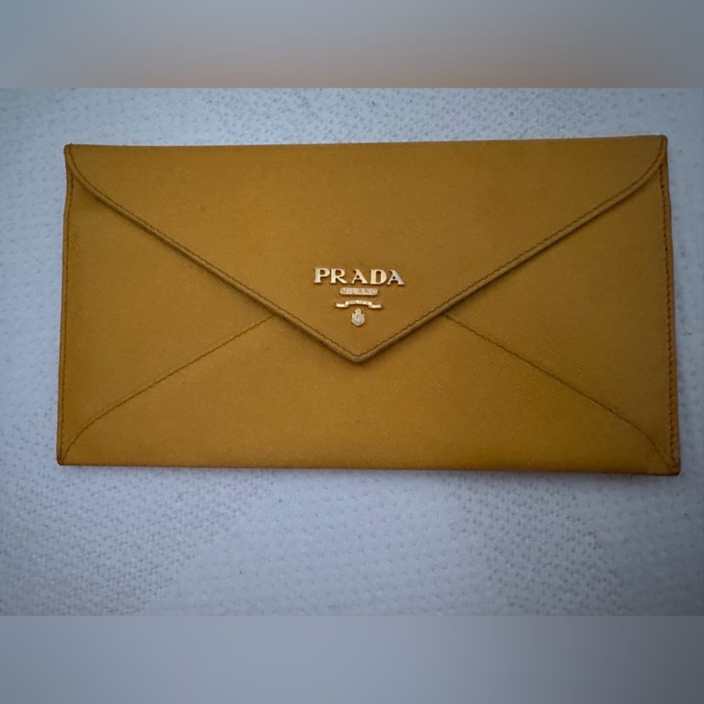 Yellow prada wallet